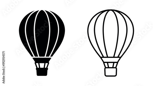 Hot Air Balloon Vector Collection featuring a variety of colorful balloons with different patterns, perfectly isolated on a transparent background for easy layering in travel and adventure designs.