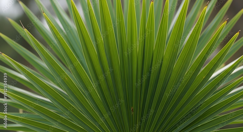 Obraz premium Close up of vibrant green palm fronds displaying natural leaf structure