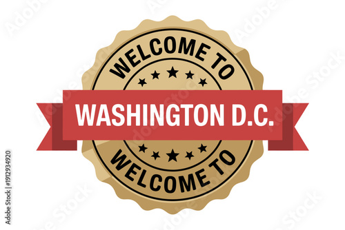 Welcome to Washington DC city travel badge or sticker design