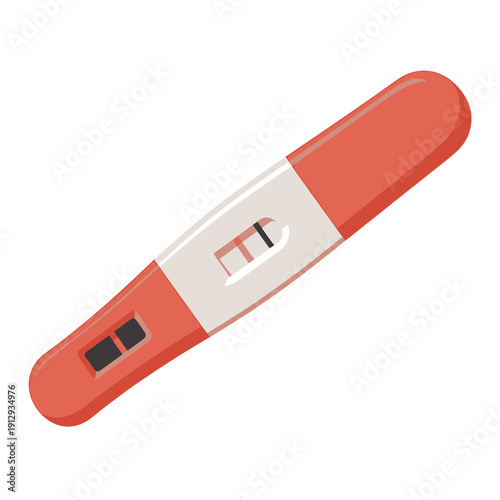 Pregnancy test with two lines on white background