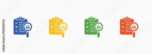 Checking Icon Set Color Multiple Style Collection Element For Design