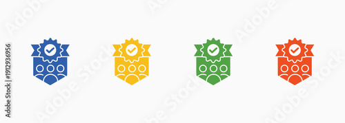 Achievement Icon Set Color Multiple Style Collection Element For Design