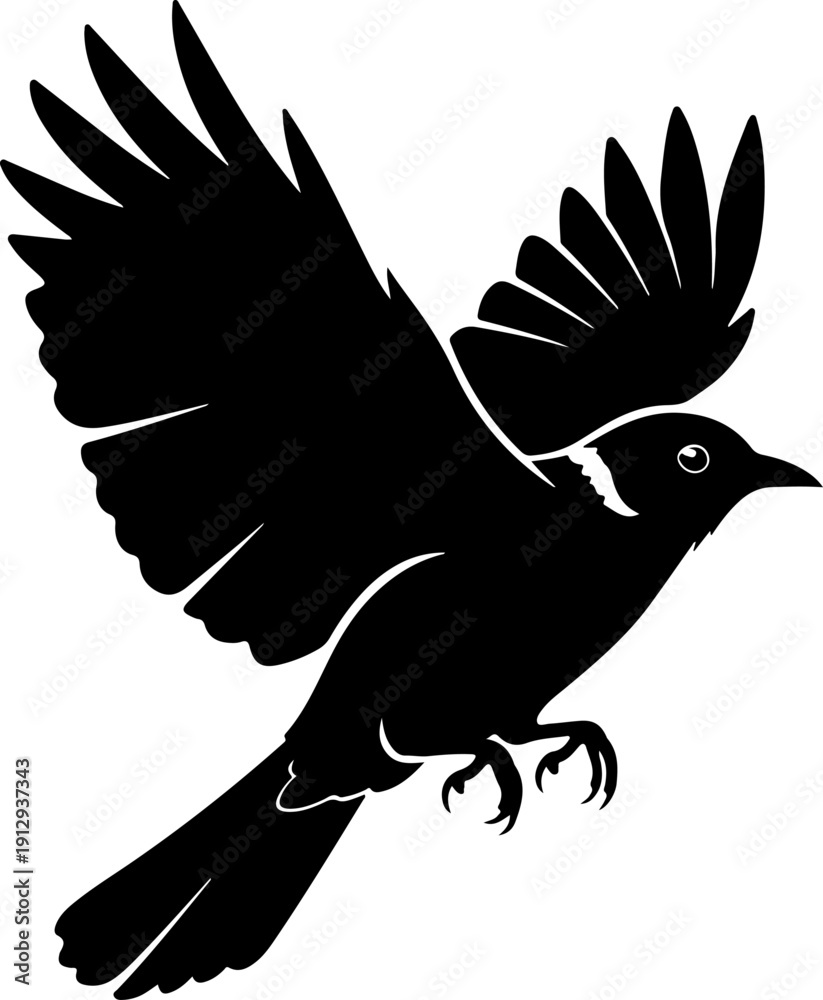Obraz premium Bulbul Bird silhouette vector illustration