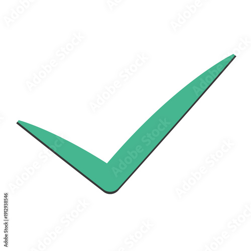 Free Download A teal checkmark with a subtle shadow effect, representing a positive decision isolated on Transperant background - GFXLoad