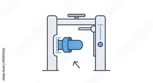 Metal Detector Scanning Person at Airport Security Checkpoint