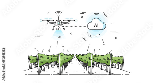 Smart Home Assistant Speaker Emitting Wi-Fi Signal, Modern Technology Concept Illustration on Light Gradient Background