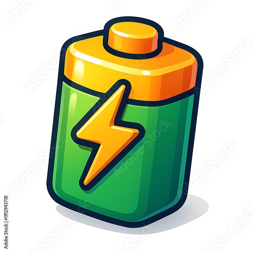 Green battery with yellow lightning bolt icon.