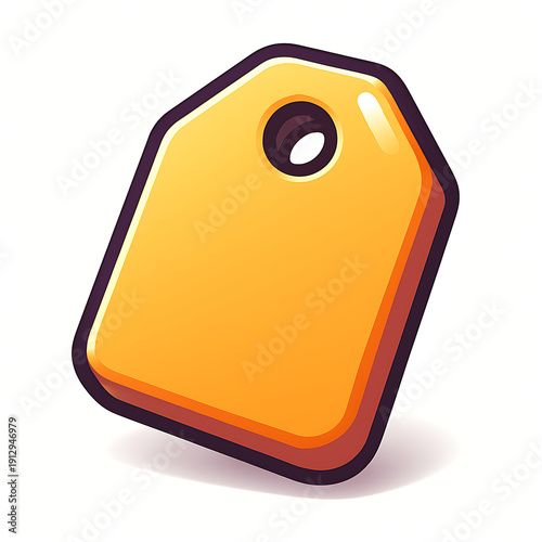 Orange Price Tag Icon with Black Border.