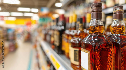 Wallpaper Mural Bottles of hard liquor in a shop Torontodigital.ca