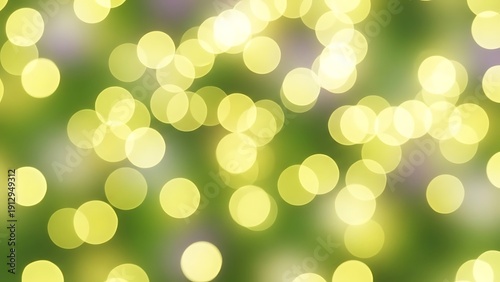 Yellow bokeh lights on green background yellow lights blurry abstract