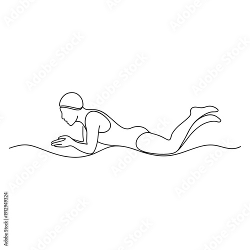 Minimalist Symmetrical Black Icon of a Swimmer Performing Breaststroke