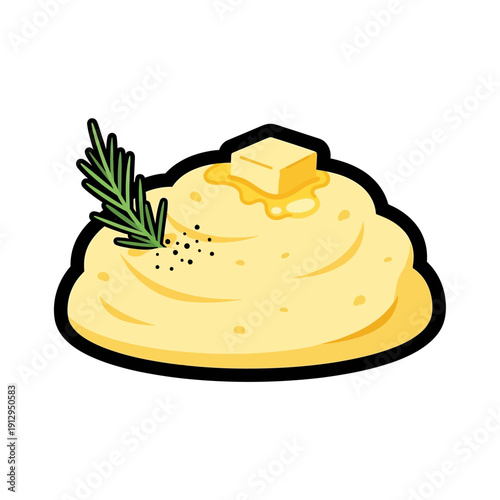 Creamy Mashed Potatoes with Butter and Rosemary