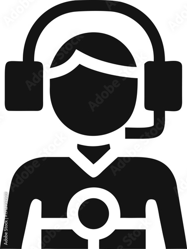 Dedicated support professional with headset and target icon symbolizing customer focus and direct communication