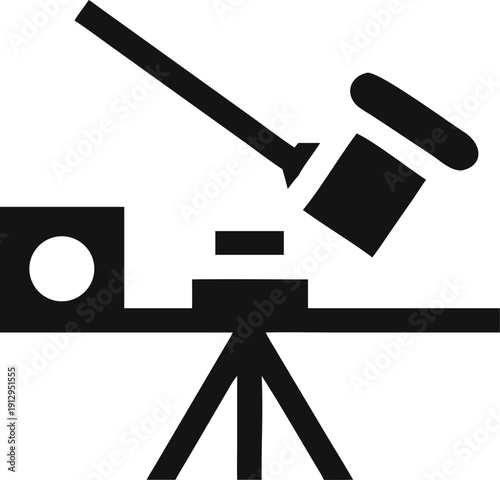 Scientific measuring instrument on a stable tripod for observation or surveying activities