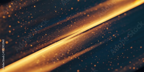 A glowing golden light streaks across a dark starry night sky