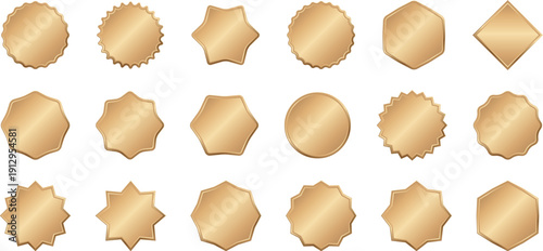 ゴールドのメダルのアイコンセット