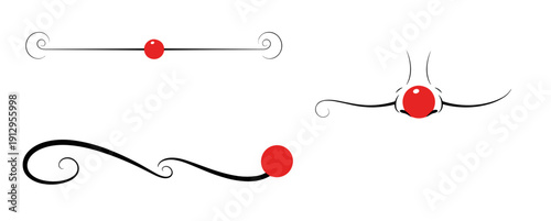 Clown Nose with Decorative Elements in Playful Style