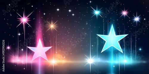 Starry Night Abstract Watercolor Background