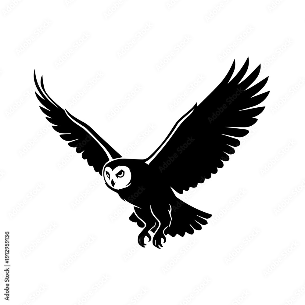 Fototapeta premium Majestic black eagle soaring through the sky with outstretched wings