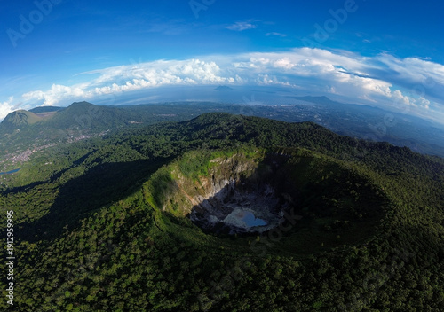 Aerial View of Mahawu Crater and Mount Lokon Crater – North Sulawesi, Indonesia
