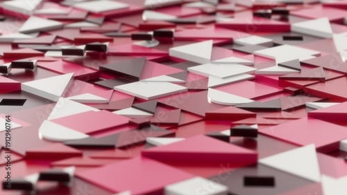 Digital Metaverse with Icons, Triangles and Cubes