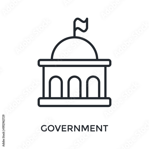 Government Icon Outline Style. Vector Illustration For Graphic Design