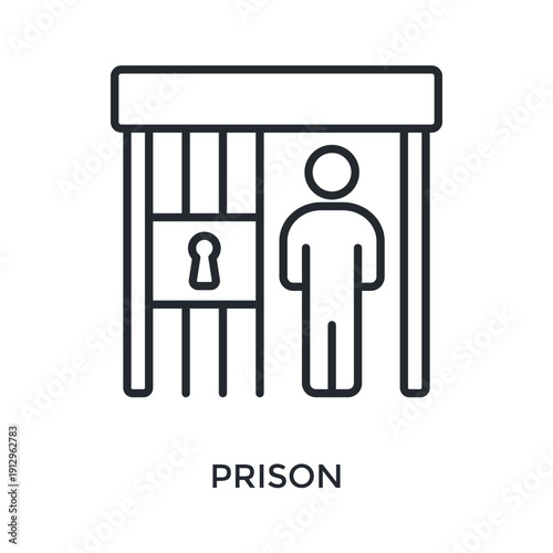Prison Icon Outline Style. Vector Illustration For Graphic Design