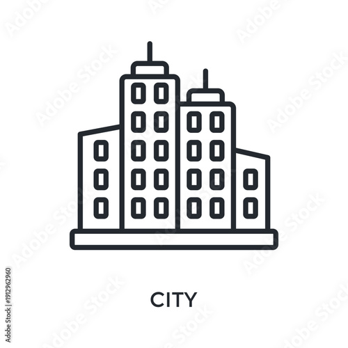 City Icon Outline Style. Vector Illustration For Graphic Design