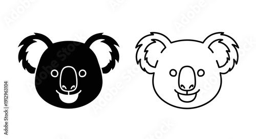 cute koala bear faces cartoon vector