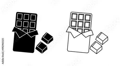 Chocolate boxes with different types of chocolates Vector