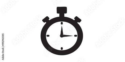 Black and white flat vector icon of a stopwatch with bold “FINAL HOURS SALE” text and “HURRY UP” subtext, minimal outline style, single centered composition, isolated on white background, clean design