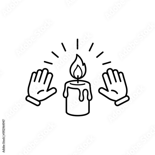 Candlelight Aura: Hands Shielding a Glowing Candle Flame, Symbolizing Hope and Protection