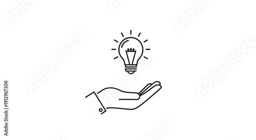 Hand Holding Light Bulb Idea Concept.