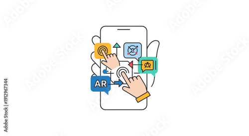 Hand interacting with augmented reality.