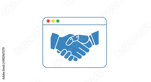 Handshake Icon in Browser Window.