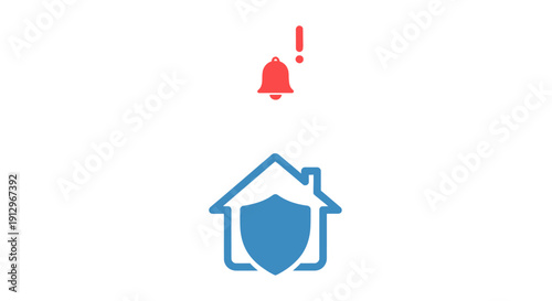 House with shield protection icon.