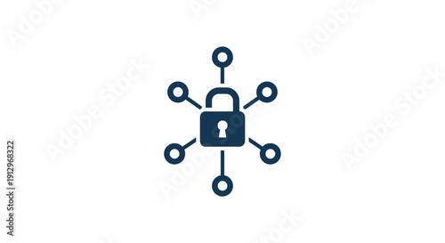 Network Security Lock Icon Protection System.