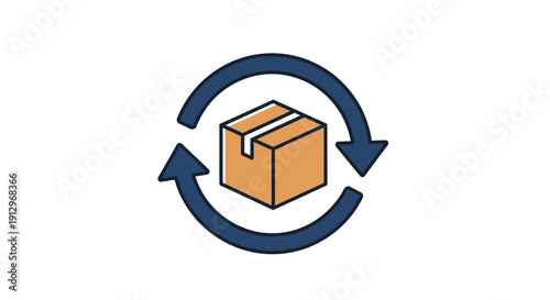 Package Delivery Return Exchange Icon Symbol.