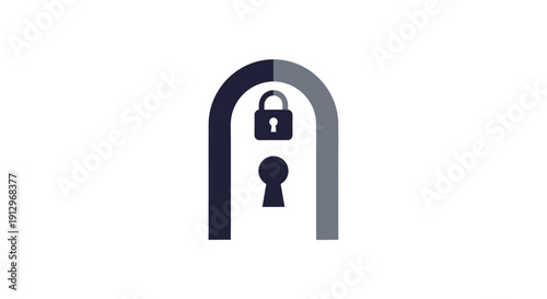 Padlock and keyhole security symbol icon.