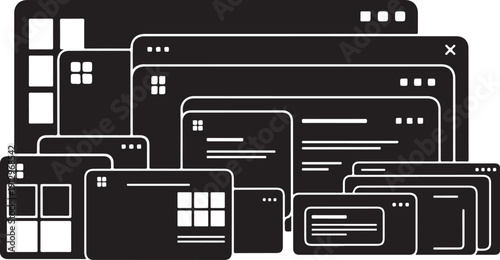 Collection of various computer browser windows and screens