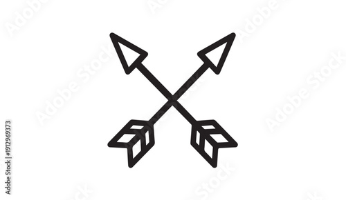 Two Crossed Arrows Icon Symbol Vector Graphic Illustration