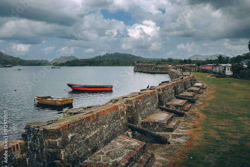 The ruins of the old spanish fort with the guns - Portobelo, Panama