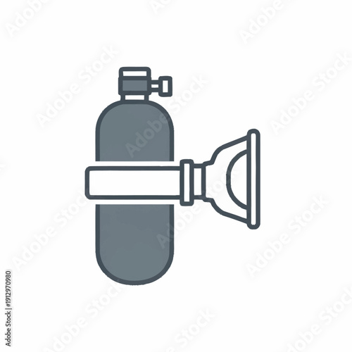 Scuba diving tank and regulator for underwater exploration.