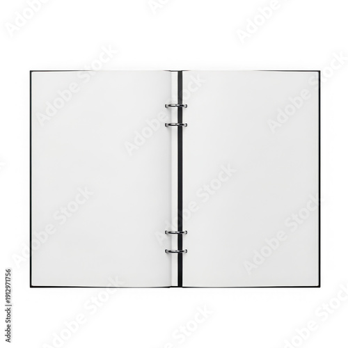 Open blank notebook ready for writing and organizing thoughts isolated on transparent background