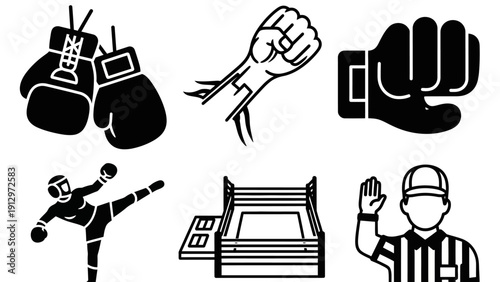 Boxing Gloves Fist Referee Boxing Ring.