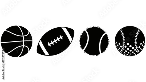 Collection of Different Sports Balls Illustration.