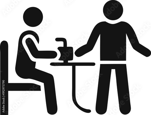 Two People Enjoying Professional Tea or Coffee Service at a Restaurant Table