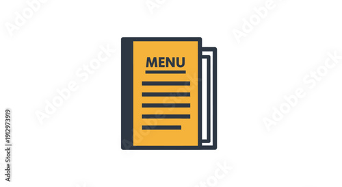 Yellow Restaurant Menu Board Icon.