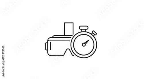 Stopwatch timer next to camera.