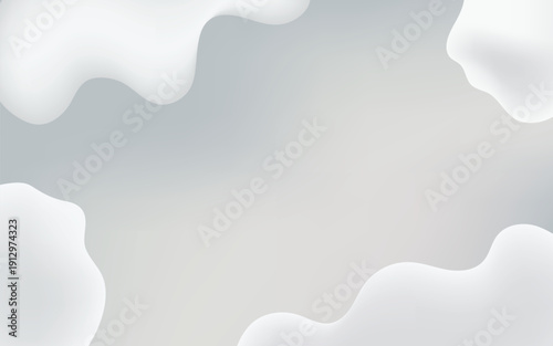 Minimal White Abstract Gradient Shapes in Corners on White Background, Clean Copy Space Banner